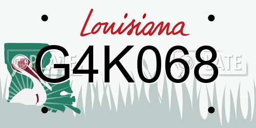 G4K068 Louisiana License Plate
