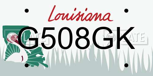 G508GK Louisiana License Plate