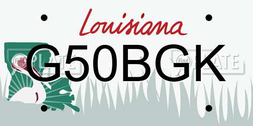 G50BGK Louisiana License Plate