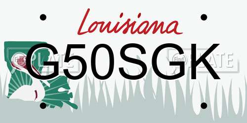 G50SGK Louisiana License Plate