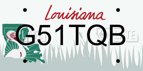 G51TQB Louisiana License Plate