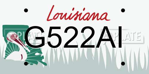 G522AI Louisiana License Plate