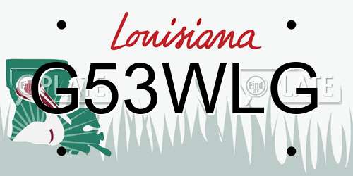 G53WLG Louisiana License Plate