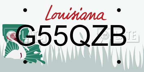 G55QZB Louisiana License Plate