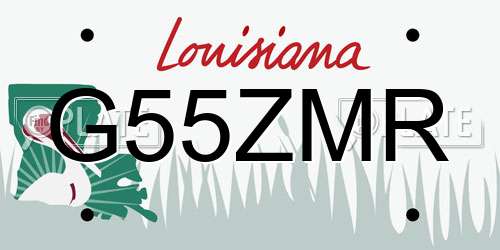 G55ZMR Louisiana License Plate