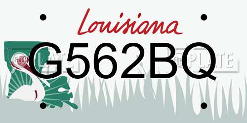 G562BQ Louisiana License Plate