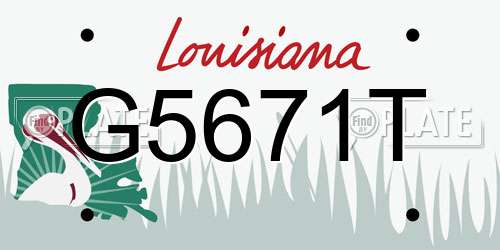 G5671T Louisiana License Plate