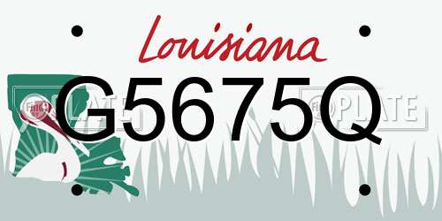 G5675Q Louisiana License Plate