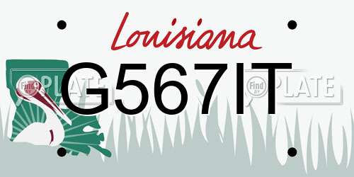 G567IT Louisiana License Plate