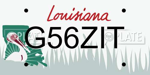 G56ZIT Louisiana License Plate