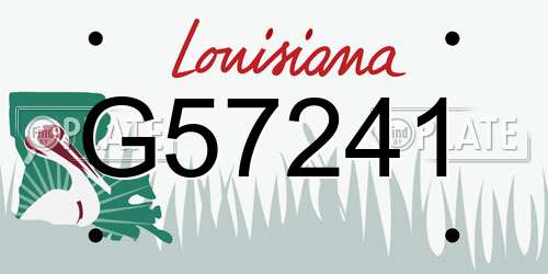 G57241 Louisiana License Plate