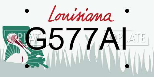 G577AI Louisiana License Plate