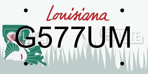 G577UM Louisiana License Plate