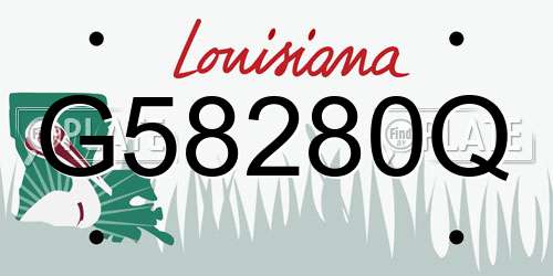 G58280Q Louisiana License Plate