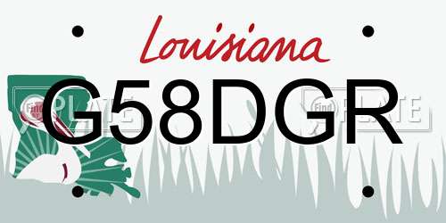 G58DGR Louisiana License Plate