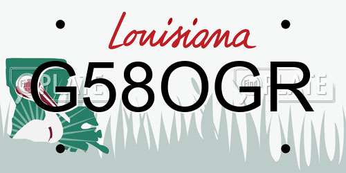 G58OGR Louisiana License Plate