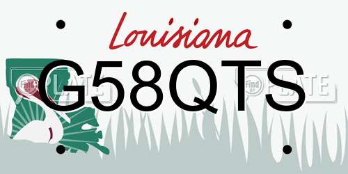 G58QTS Louisiana License Plate