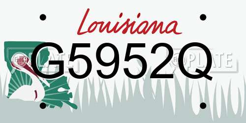 G5952Q Louisiana License Plate