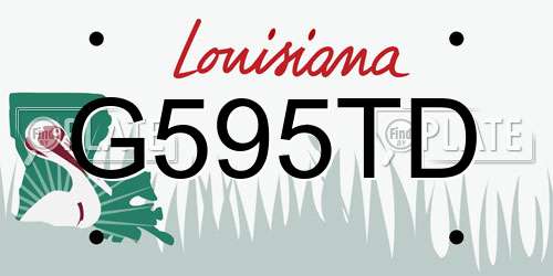 G595TD Louisiana License Plate
