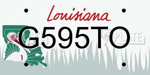 G595TO Louisiana License Plate