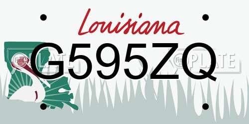 G595ZQ Louisiana License Plate