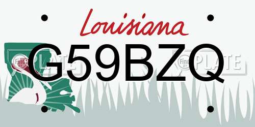 G59BZQ Louisiana License Plate