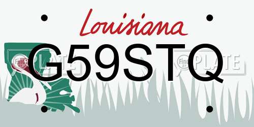 G59STQ Louisiana License Plate