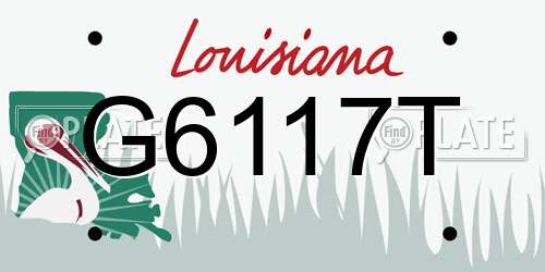 G6117T Louisiana License Plate