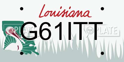 G61ITT Louisiana License Plate