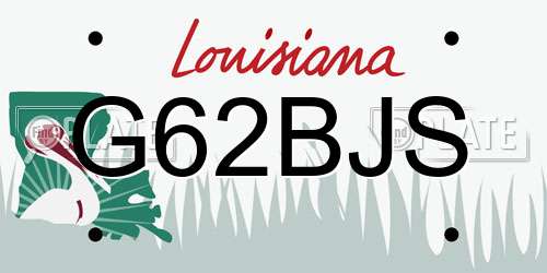 G62BJS Louisiana License Plate