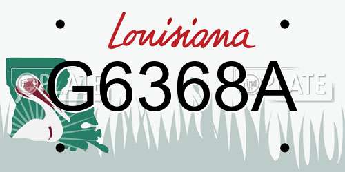 G6368A Louisiana License Plate