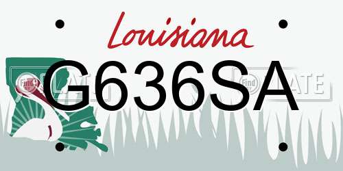 G636SA Louisiana License Plate