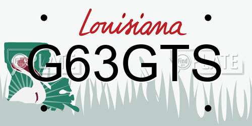 G63GTS Louisiana License Plate