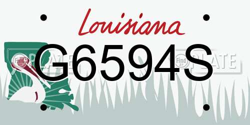 G6594S Louisiana License Plate