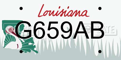 G659AB Louisiana License Plate