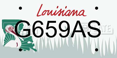 G659AS Louisiana License Plate