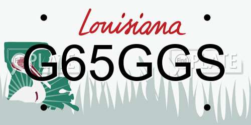G65GGS Louisiana License Plate