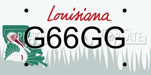 G66GG Louisiana License Plate