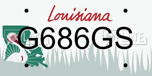 G686GS Louisiana License Plate