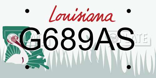 G689AS Louisiana License Plate