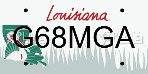 G68MGA Louisiana License Plate
