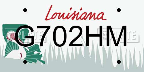 G702HM Louisiana License Plate
