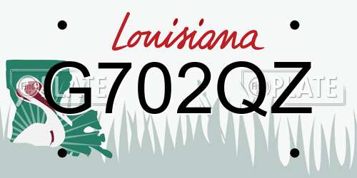 G702QZ Louisiana License Plate