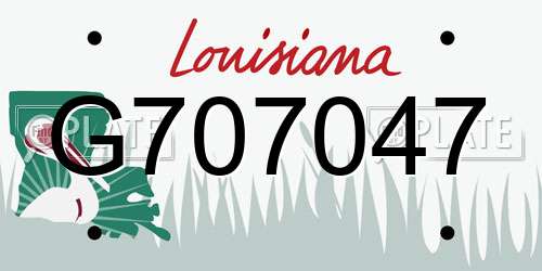 G707047 Louisiana License Plate