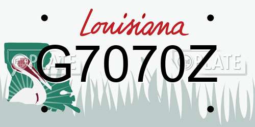 G7070Z Louisiana License Plate