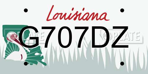 G707DZ Louisiana License Plate