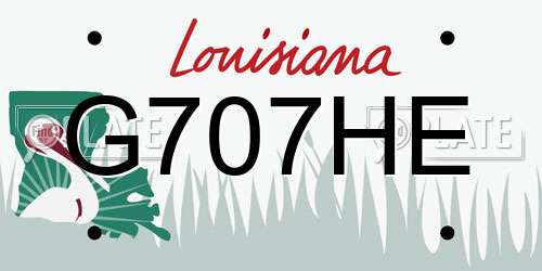 G707HE Louisiana License Plate