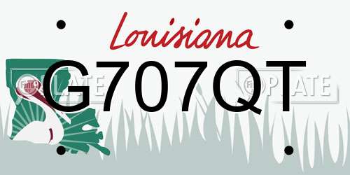 G707QT Louisiana License Plate