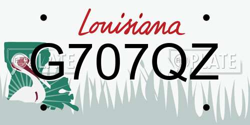 G707QZ Louisiana License Plate