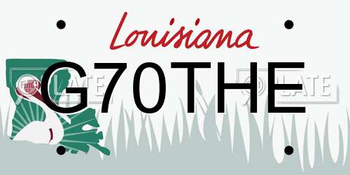 G70THE Louisiana License Plate